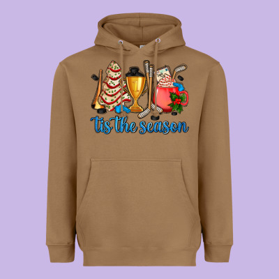 Tis The Season Hockey And Christmas Heavyweight Hoodie Designed By Adodesignshop