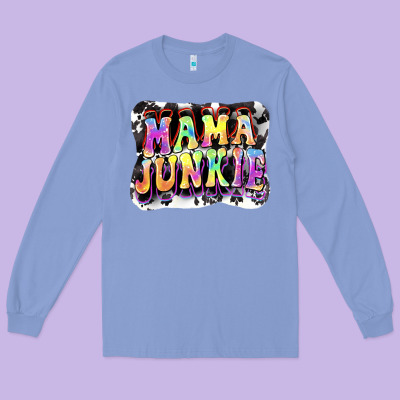 Mama Junkie Mother's Day Long Sleeve Tee Designed By Fadigitalartstudio