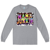 Heather Grey Mama junkie Mother's Day Long Sleeve Tee - FaDigitalArtStudio