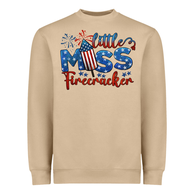 Little Miss Firecracker 4th Of July Heavyweight Sweatshirt by BarkalooDesign | Teevron
