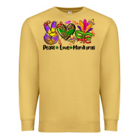 Antique Gold peace love  mardi gras Premium Sweatshirt - AdoDesignShop