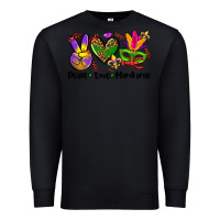 Black peace love  mardi gras Premium Sweatshirt - AdoDesignShop