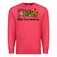 Cardinal peace love  mardi gras Premium Sweatshirt - AdoDesignShop