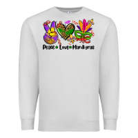 Dove Grey peace love  mardi gras Premium Sweatshirt - AdoDesignShop