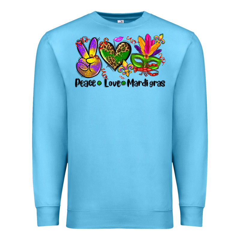 Peace Love  Mardi Gras Premium Sweatshirt by AdoDesignShop | Teevron