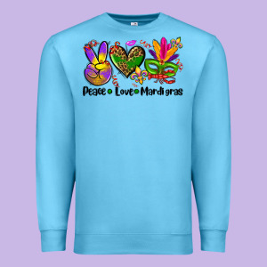 Peace Love  Mardi Gras Premium Sweatshirt Designed By Adodesignshop