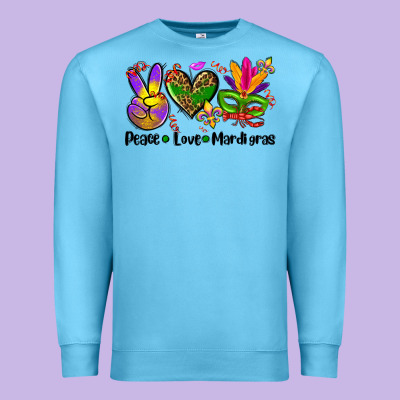 Peace Love  Mardi Gras Premium Sweatshirt Designed By Adodesignshop