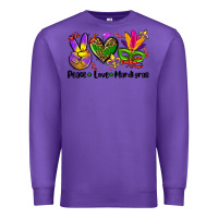 Purple peace love  mardi gras Premium Sweatshirt - AdoDesignShop