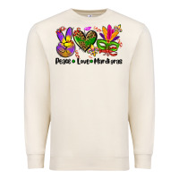 Sandshell peace love  mardi gras Premium Sweatshirt - AdoDesignShop