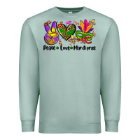 Seafoam peace love  mardi gras Premium Sweatshirt - AdoDesignShop