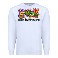 White peace love  mardi gras Premium Sweatshirt - AdoDesignShop