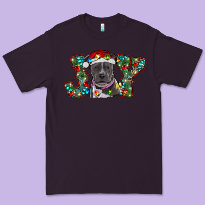 Christmas Joy Pitbull Premium Tee Designed By Ranaportraitstore