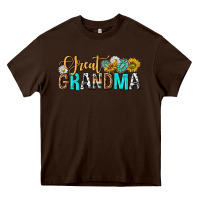 Chocolate Brown Western Great Grandma Heavy Core Tee - texasbilliewilder