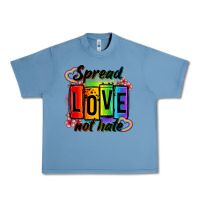 Pebble Blue spread love not hate Urban Heavy Tee - OliviaCreatesArt
