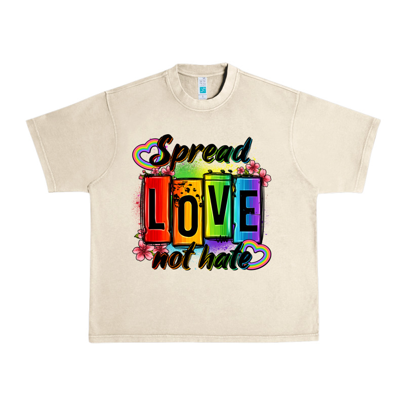 Spread Love Not Hate Urban Heavy Tee by OliviaCreatesArt | Teevron