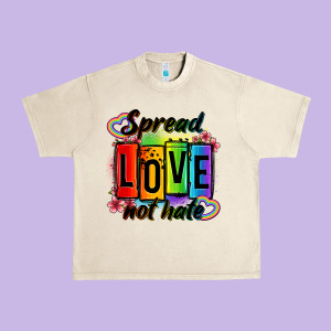 Spread Love Not Hate Urban Heavy Tee Designed By Oliviacreatesart
