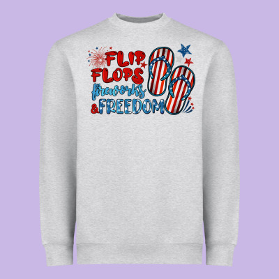 Flip Flops Fireworks & Freedom Heavyweight Sweatshirt Designed By Barkaloodesign