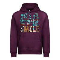 Mauve Wine it’s a beautiful day to smile Urban Hoodie - JahusDesignShop