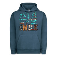 Pigment Midnight Navy it’s a beautiful day to smile Urban Hoodie - JahusDesignShop