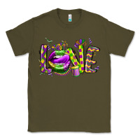Army Green mardi gras love lips Classic Tee - CowGirlArtShop