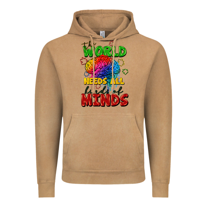 The World Needs All Kinds Of Minds Vintage Hoodie by FaDigitalArtStudio | Teevron