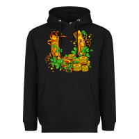 Black horseshoe with shamrocks and coin Heavyweight Hoodie - AdoDesignShop