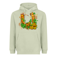 Matcha horseshoe with shamrocks and coin Heavyweight Hoodie - AdoDesignShop