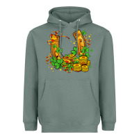 Sage horseshoe with shamrocks and coin Heavyweight Hoodie - AdoDesignShop