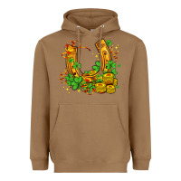 Toasted Coconut horseshoe with shamrocks and coin Heavyweight Hoodie - AdoDesignShop