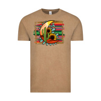 Desert Moon With Serape Background Vintage Tee | Teevron