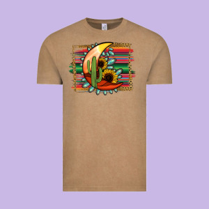 Desert Moon With Serape Background Vintage Tee Designed By Jasminsmagicworld