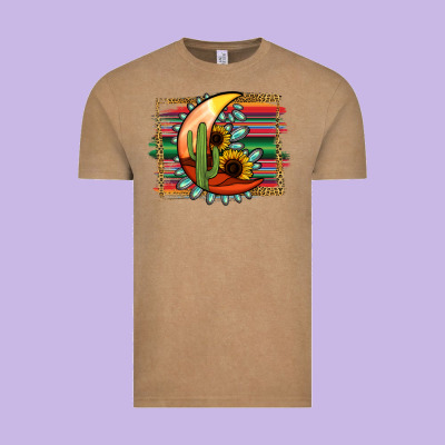Desert Moon With Serape Background Vintage Tee Designed By Jasminsmagicworld