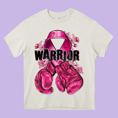 Warrior Breast Cancer With Boxing Gloves Heavy Core Tee Designed By Nancycooperartshop