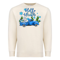 Sandshell hello winter with sniwman and  truck Premium Sweatshirt - AdoDesignShop