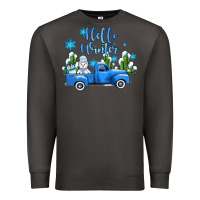 Smoke hello winter with sniwman and  truck Premium Sweatshirt - AdoDesignShop