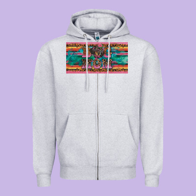 Dog Mom Danchshund  License Plate Template Zipper Hoodie Designed By Barkaloodesign