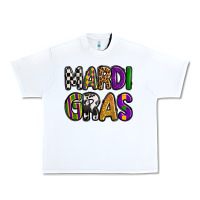 White mardi gras copy Urban Heavy Tee - OliviaCreatesArt