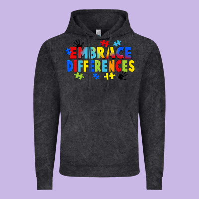 Embrace Differences Vintage Hoodie Designed By Fadigitalartstudio