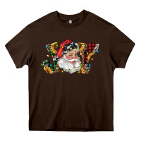 Chocolate Brown santa joy with sunflowers Heavy Core Tee - RanaPortraitStore