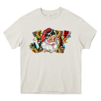 Cream santa joy with sunflowers Heavy Core Tee - RanaPortraitStore