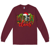 Burgundy Christmas Mama Claus Mother's Day Long Sleeve Tee - FaDigitalArtStudio
