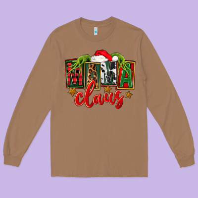 Christmas Mama Claus Mother's Day Long Sleeve Tee Designed By Fadigitalartstudio