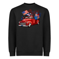 Black american truck 4th of july Heavyweight Sweatshirt - BarkalooDesign