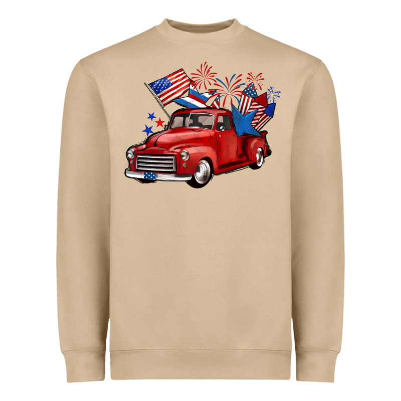 American Truck 4th Of July Heavyweight Sweatshirt by BarkalooDesign | Teevron