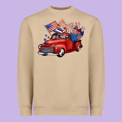 American Truck 4th Of July Heavyweight Sweatshirt Designed By Barkaloodesign