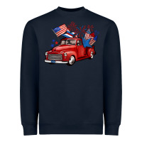 Navy american truck 4th of july Heavyweight Sweatshirt - BarkalooDesign