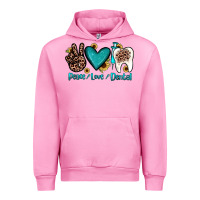 Fuchsia Pink peace love dental Urban Hoodie - JahusDesignShop
