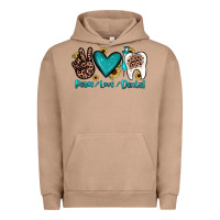 Pigment Burro peace love dental Urban Hoodie - JahusDesignShop