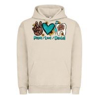Pigment French Oak peace love dental Urban Hoodie - JahusDesignShop