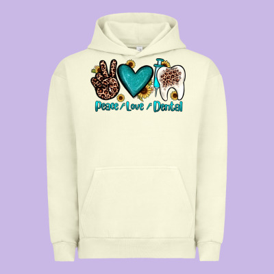 Peace Love Dental Urban Hoodie Designed By Jahusdesignshop